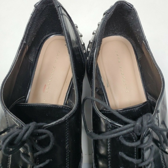 Zara Womens Studded Platform Derby Shoes 41 US 10 - Picture 10 of 12
